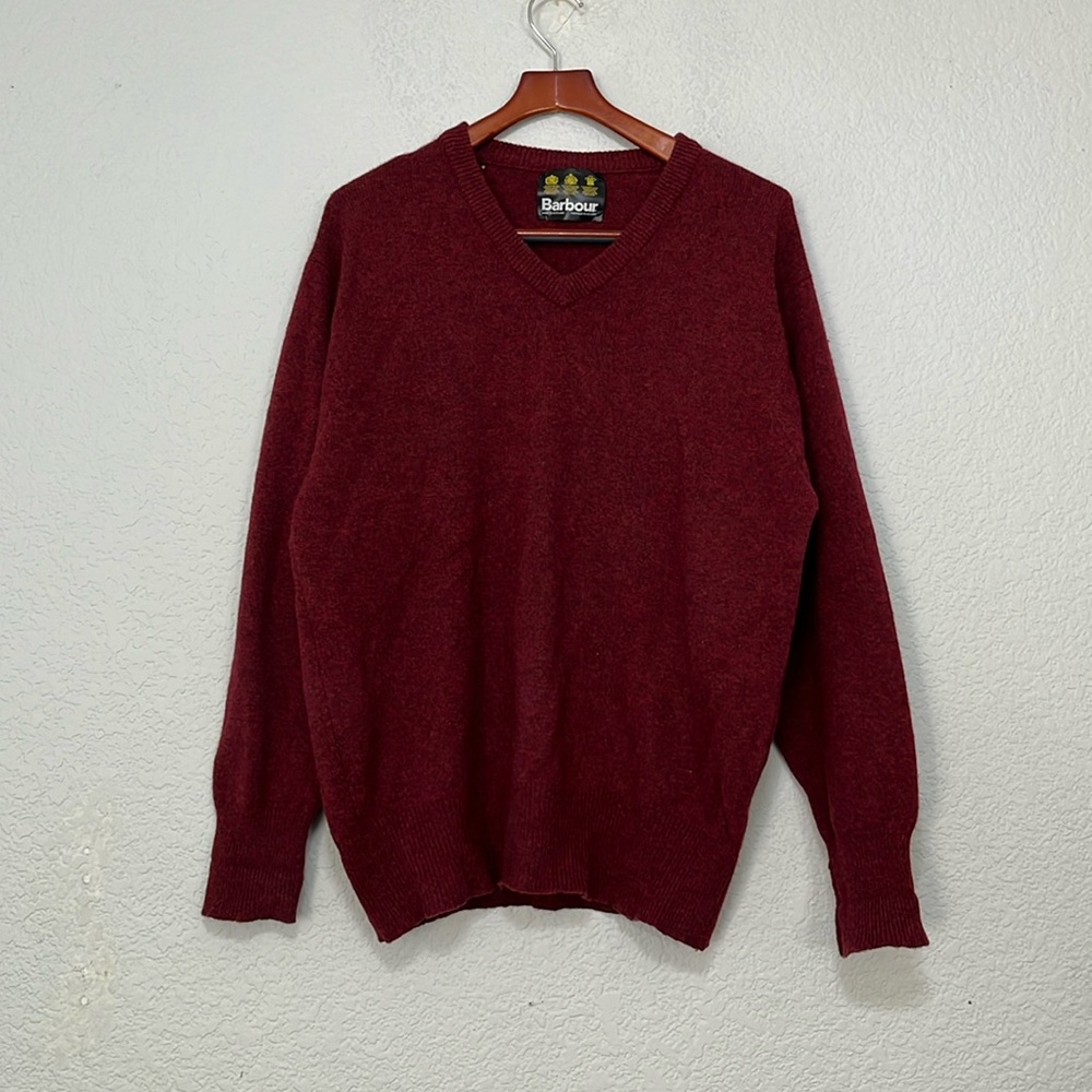Barbour Wool V Neck Sweater